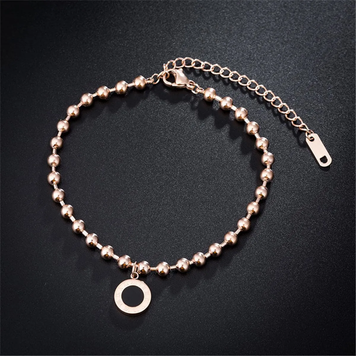 18K Rose Gold-Plated Roman Numeral Link Bracelet