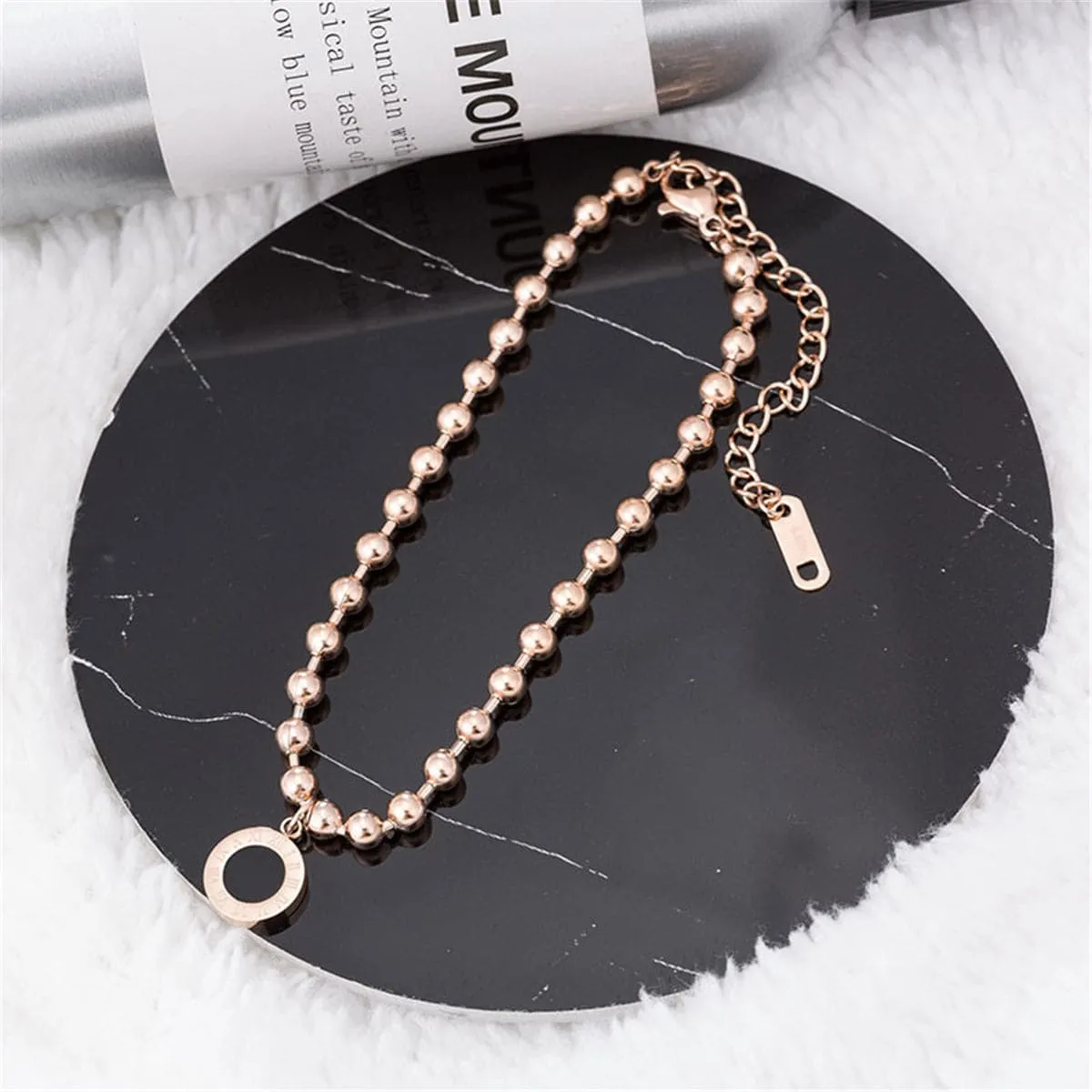 18K Rose Gold-Plated Roman Numeral Link Bracelet
