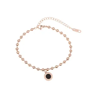 18K Rose Gold-Plated Roman Numeral Link Bracelet