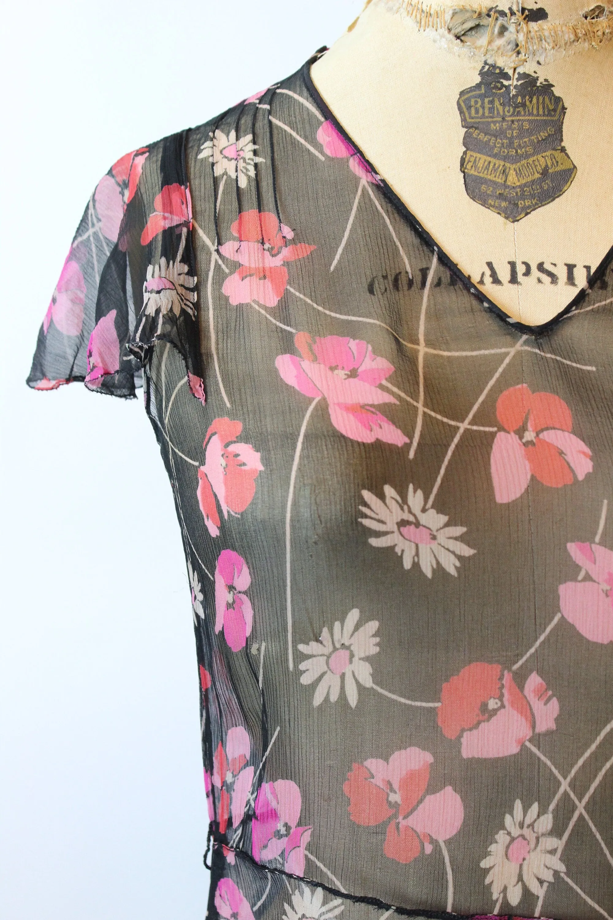 1930s SHEER tissue silk DAISY dress xs | new spring summer