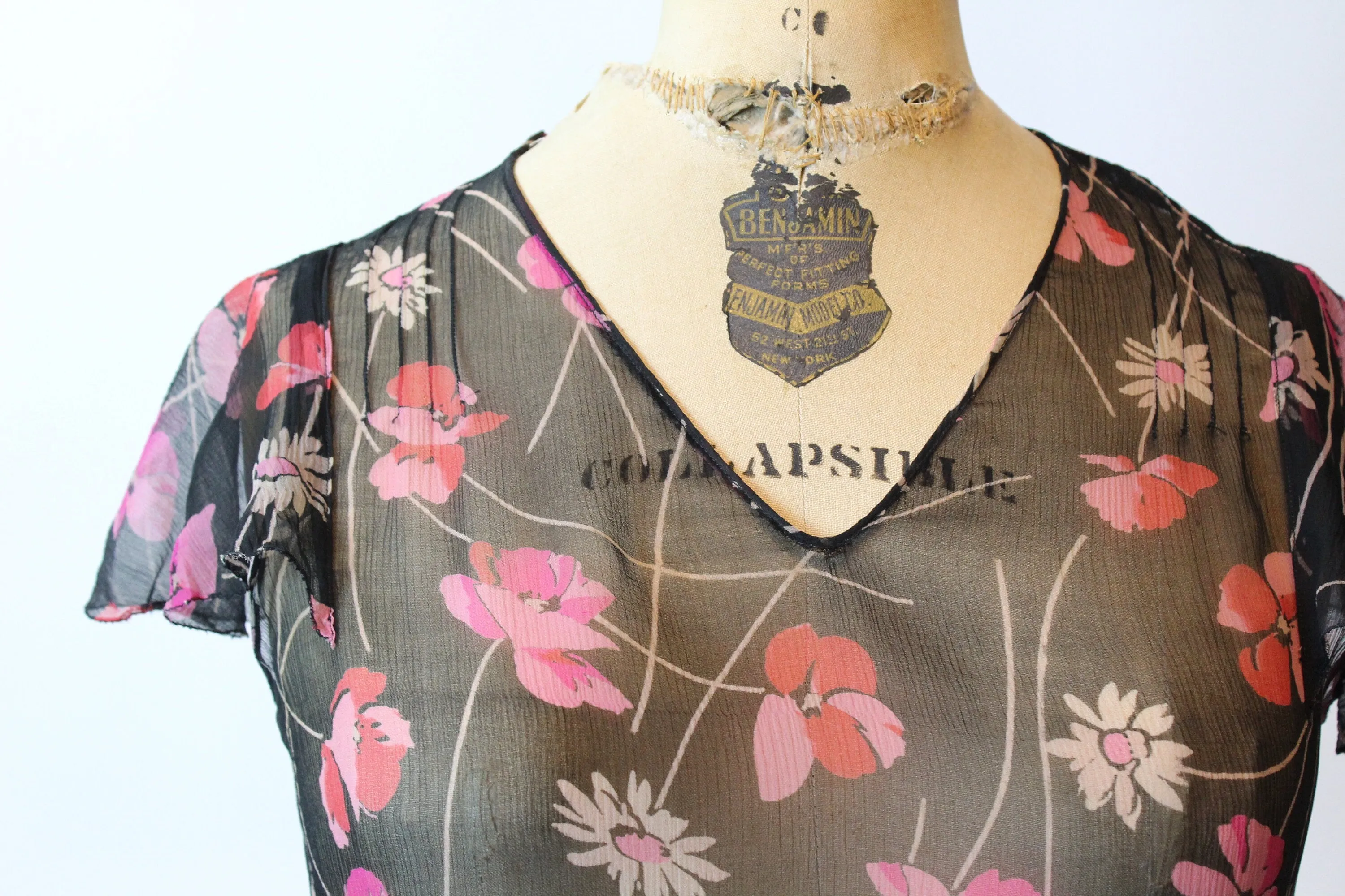 1930s SHEER tissue silk DAISY dress xs | new spring summer