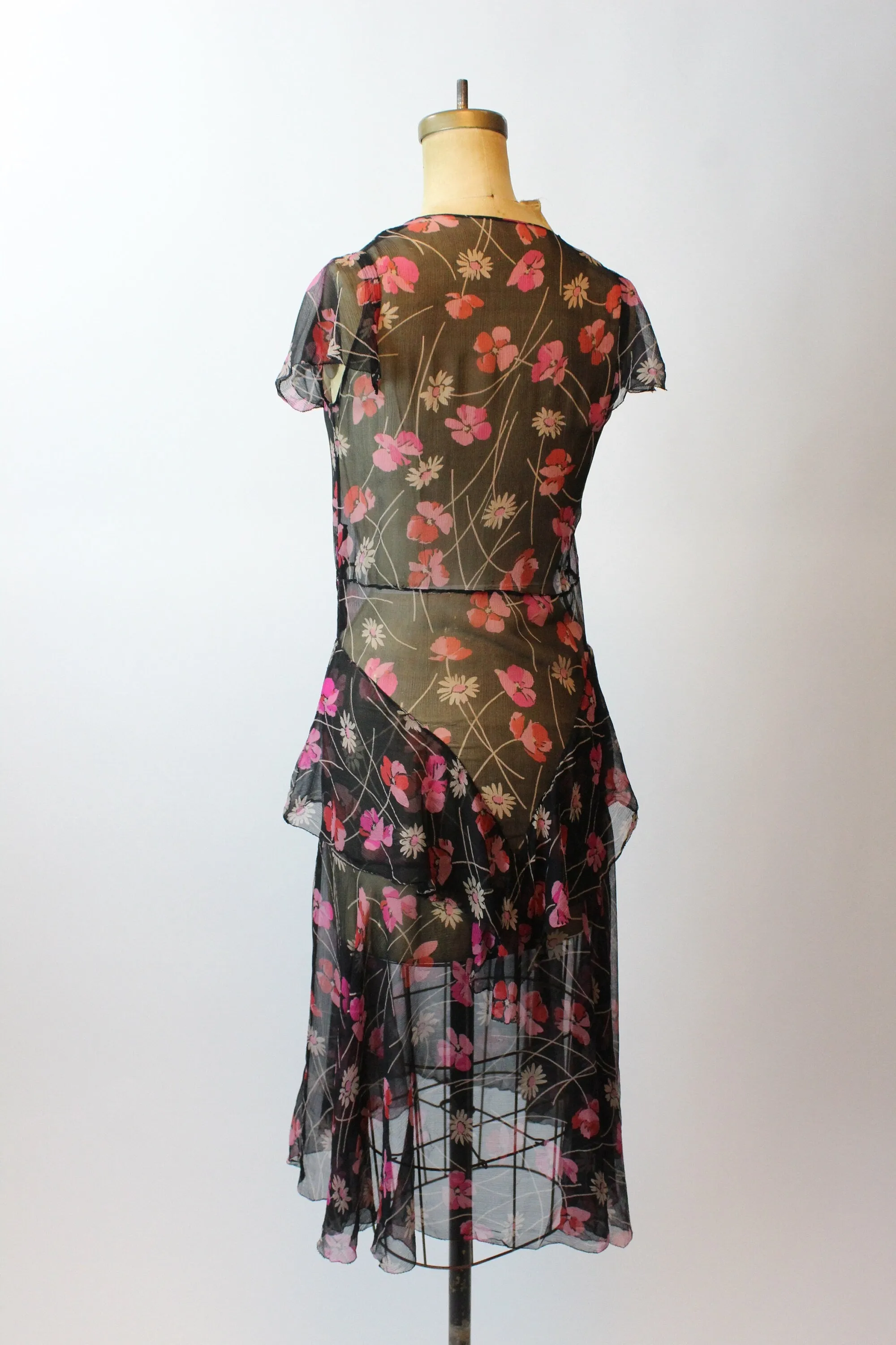 1930s SHEER tissue silk DAISY dress xs | new spring summer