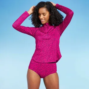 All In Motion Women's Mock Neck Long Sleeve Rash Guard Shirt