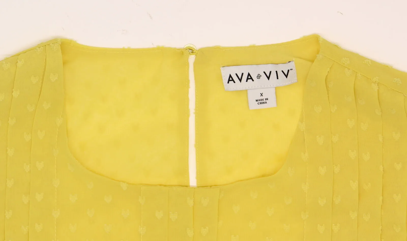 Ava & Viv Women's Plus Size Textured Pintuck Blouse Shirt Top Yellow X