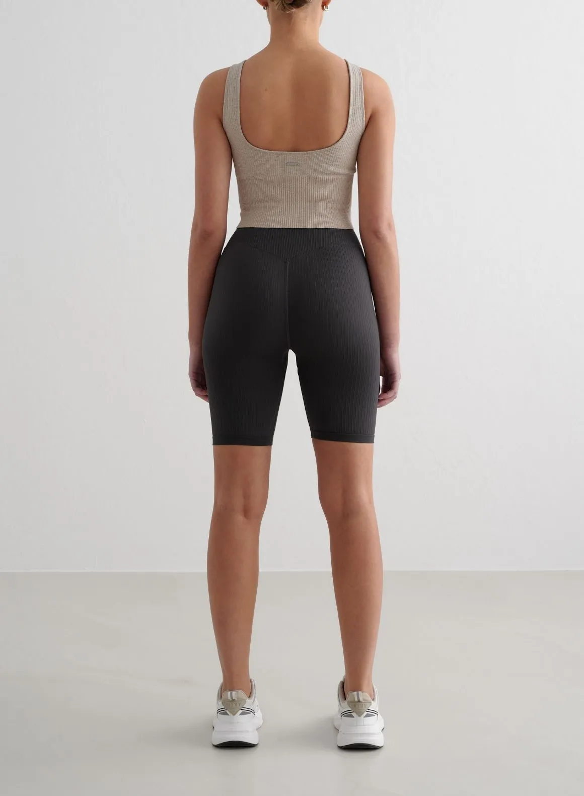 Beige Melange Ribbed Seamless Shaping Bralette
