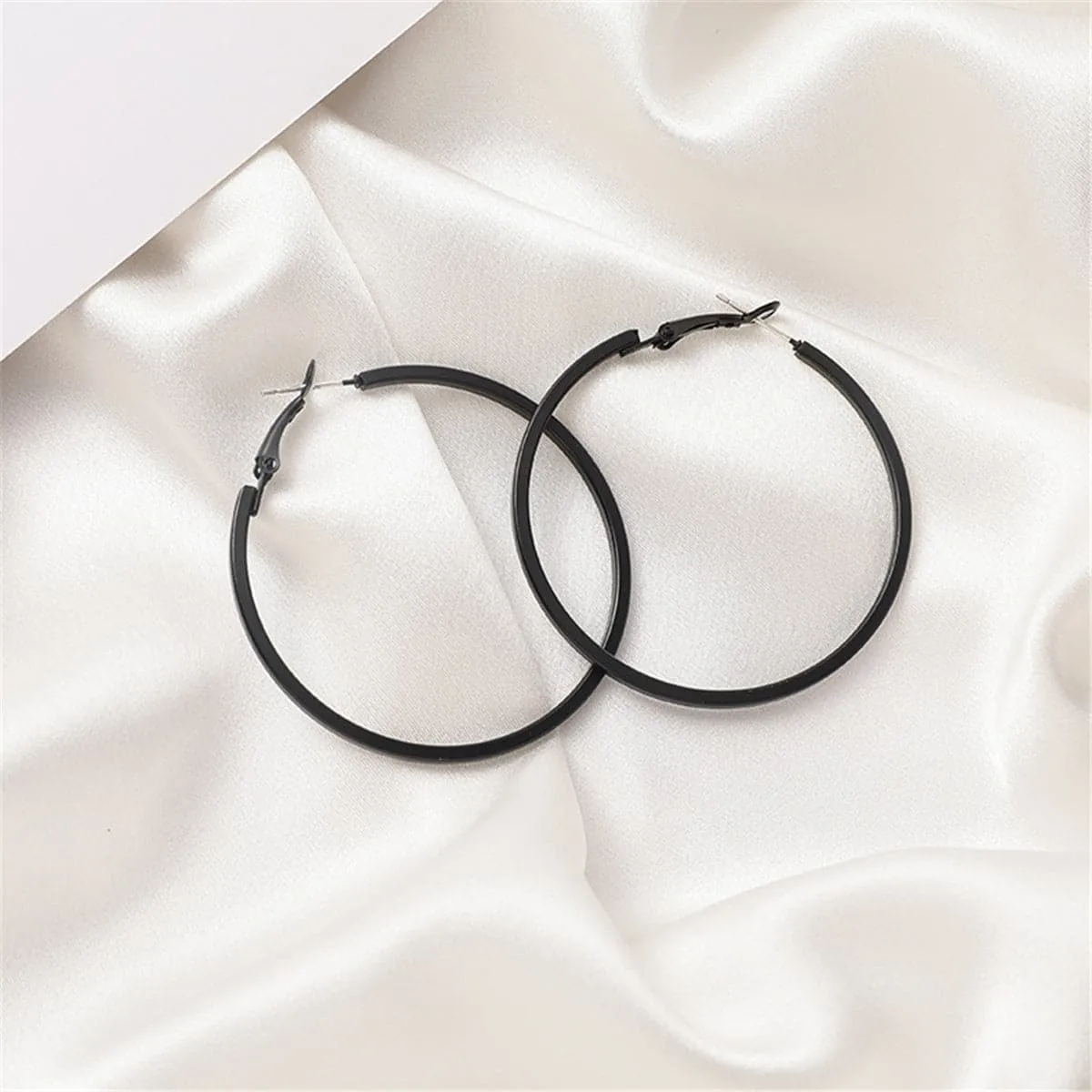 Black Hoop Earrings