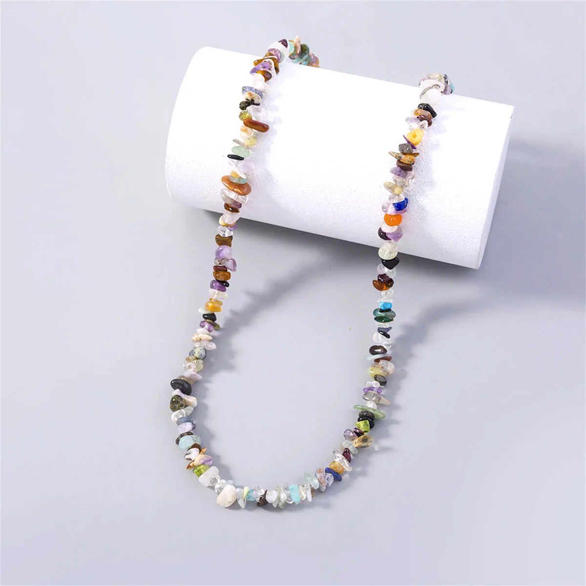 Blue Multicolor Resin & 18K Gold-Plated Beaded Chain Necklace