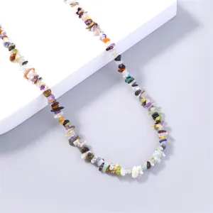 Blue Multicolor Resin & 18K Gold-Plated Beaded Chain Necklace