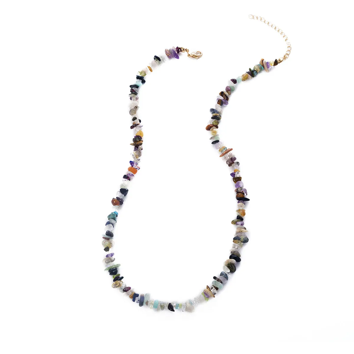 Blue Multicolor Resin & 18K Gold-Plated Beaded Chain Necklace