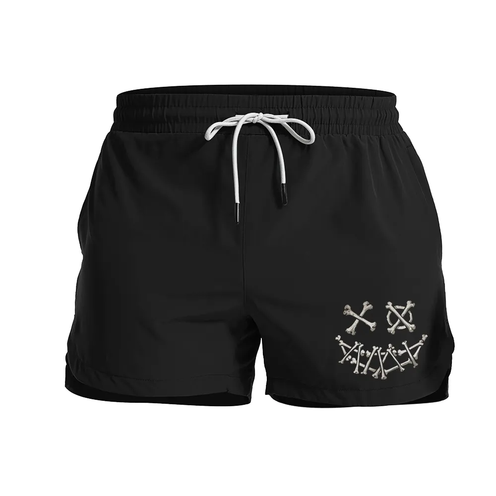 Bones Smiley Graphic Shorts
