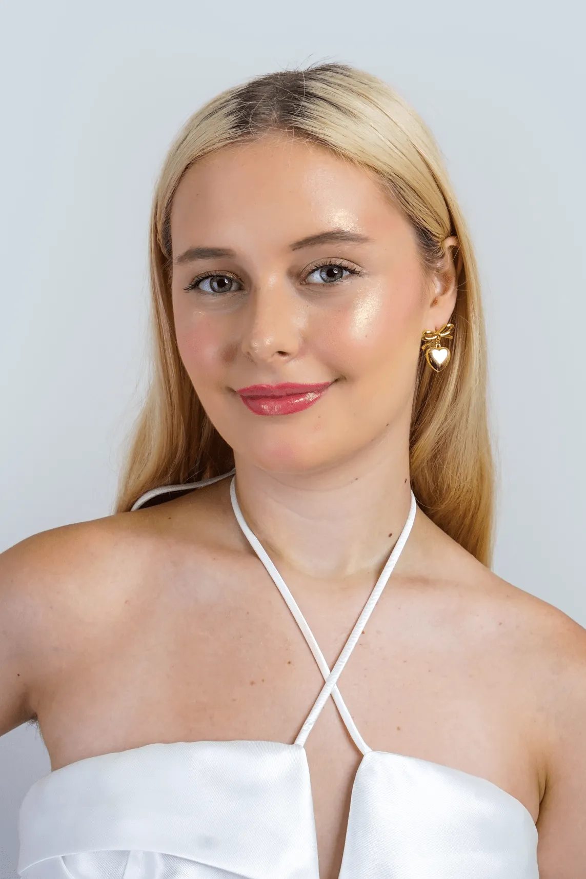 Bow Love Heart Copper Bow Love Earrings