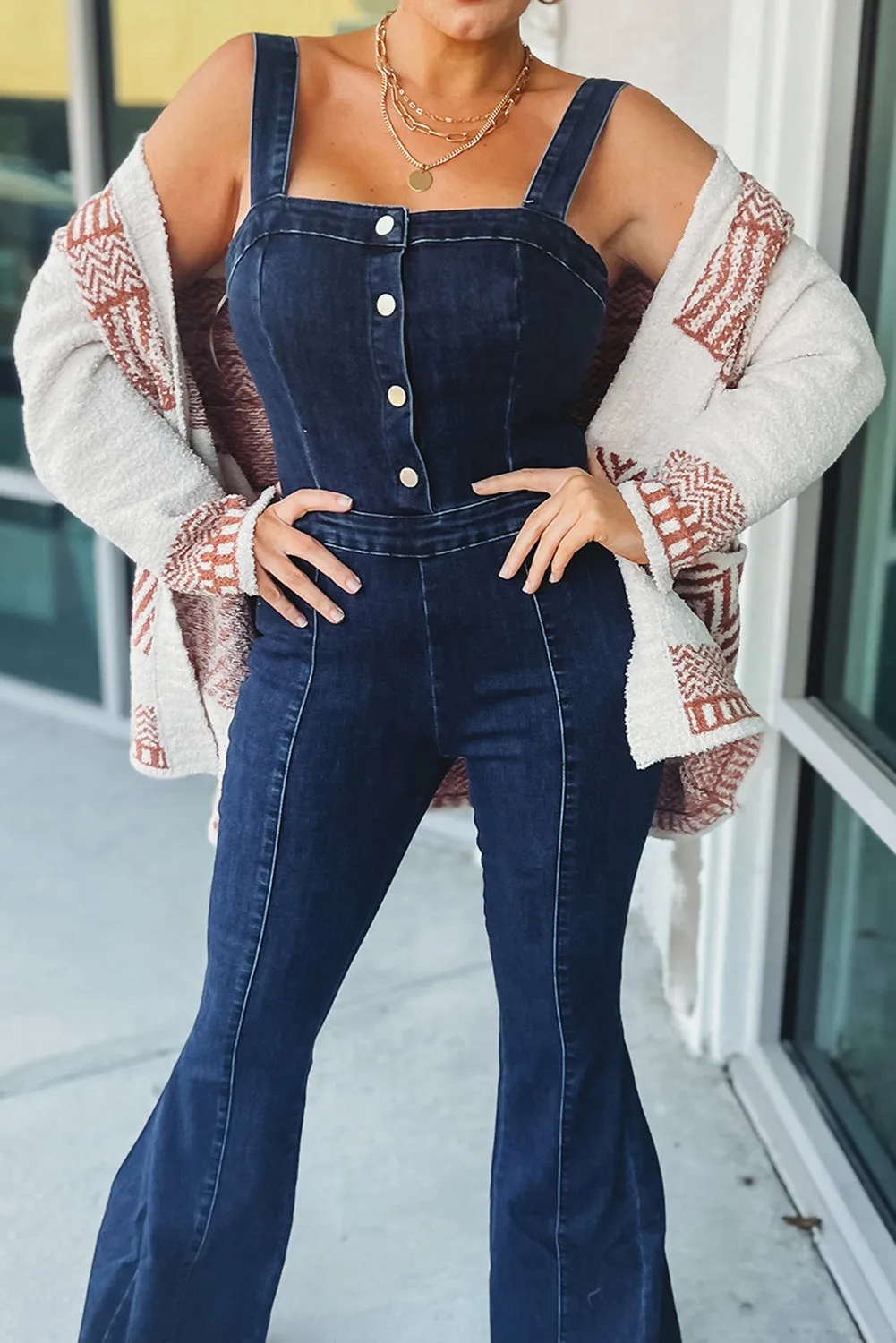 Bright White Western Aztec Belted Cardigan