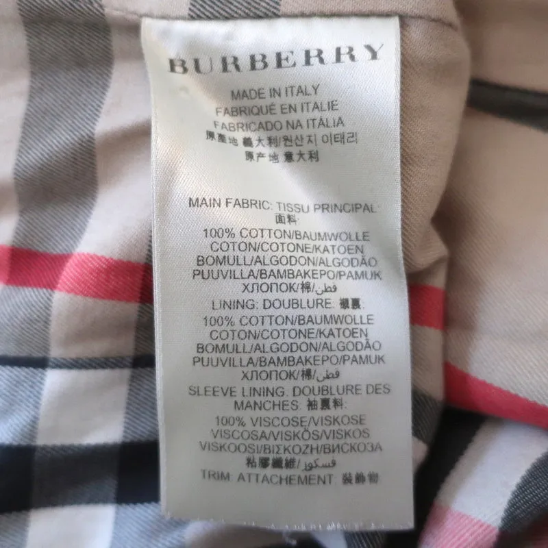 Burberry Queensborough Leather-Trim Trench Coat Beige Size US 2 Belted Jacket