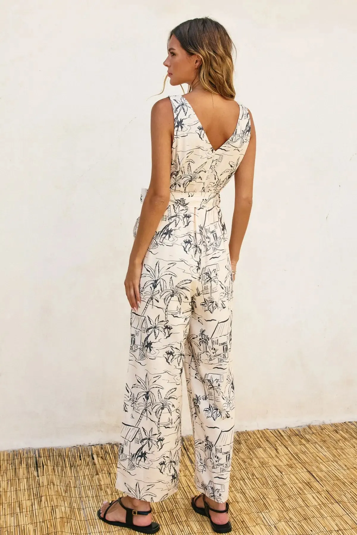 BUTTON DOWN  BELTED JUMPSUIT