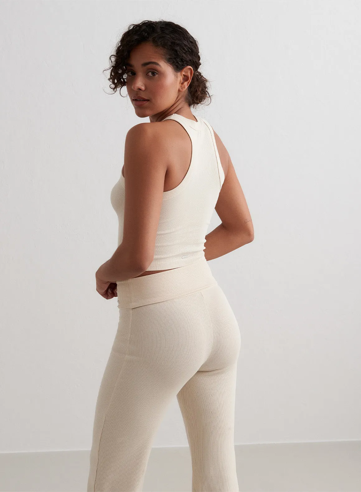 Cafè Au Lait Ease Ribbed Tank Top