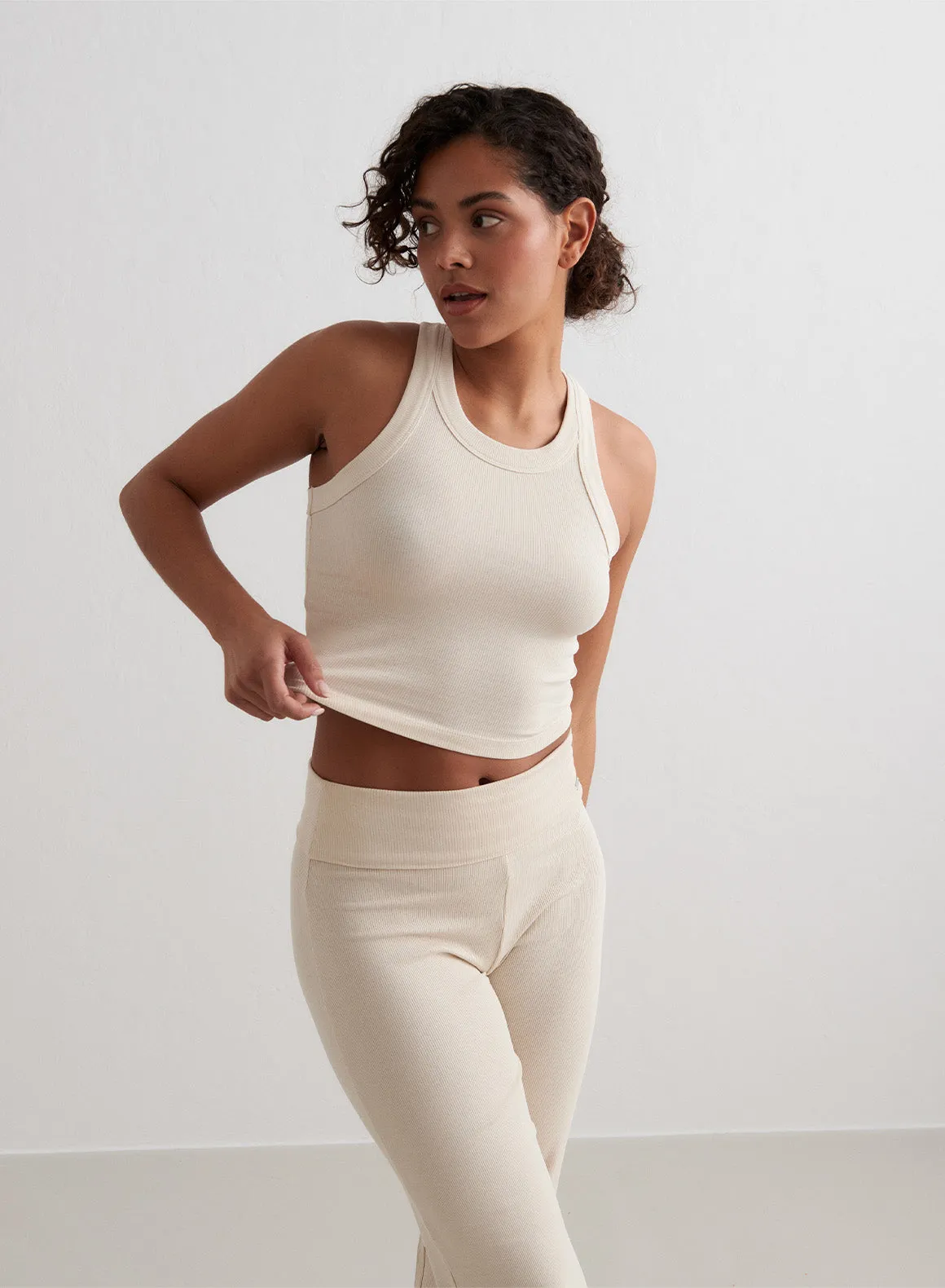 Cafè Au Lait Ease Ribbed Tank Top