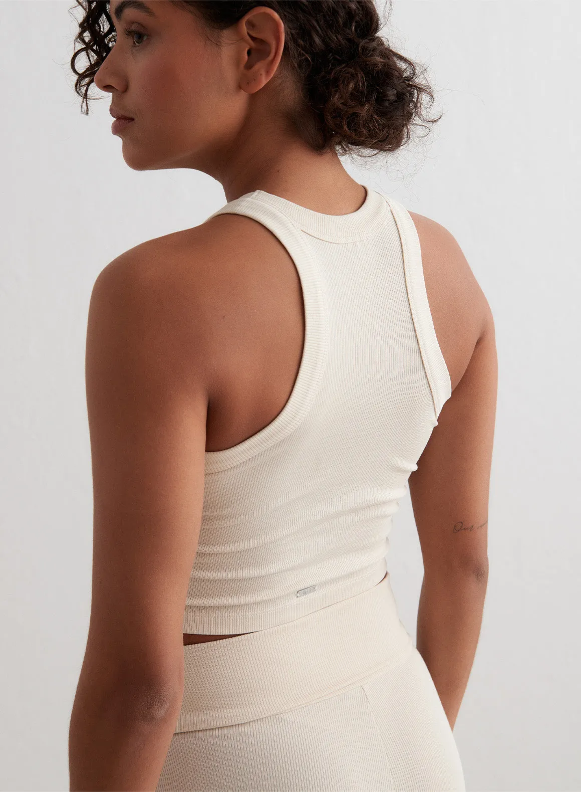 Cafè Au Lait Ease Ribbed Tank Top