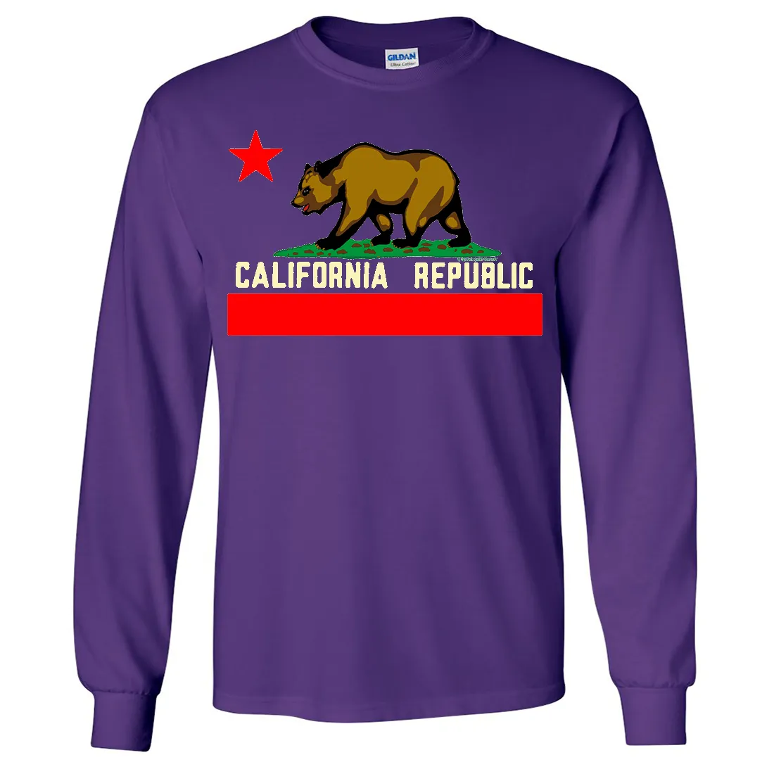 California State Flag Borderless Long Sleeve Shirt