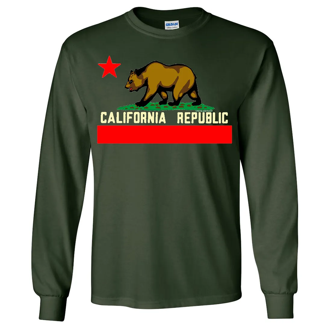 California State Flag Borderless Long Sleeve Shirt