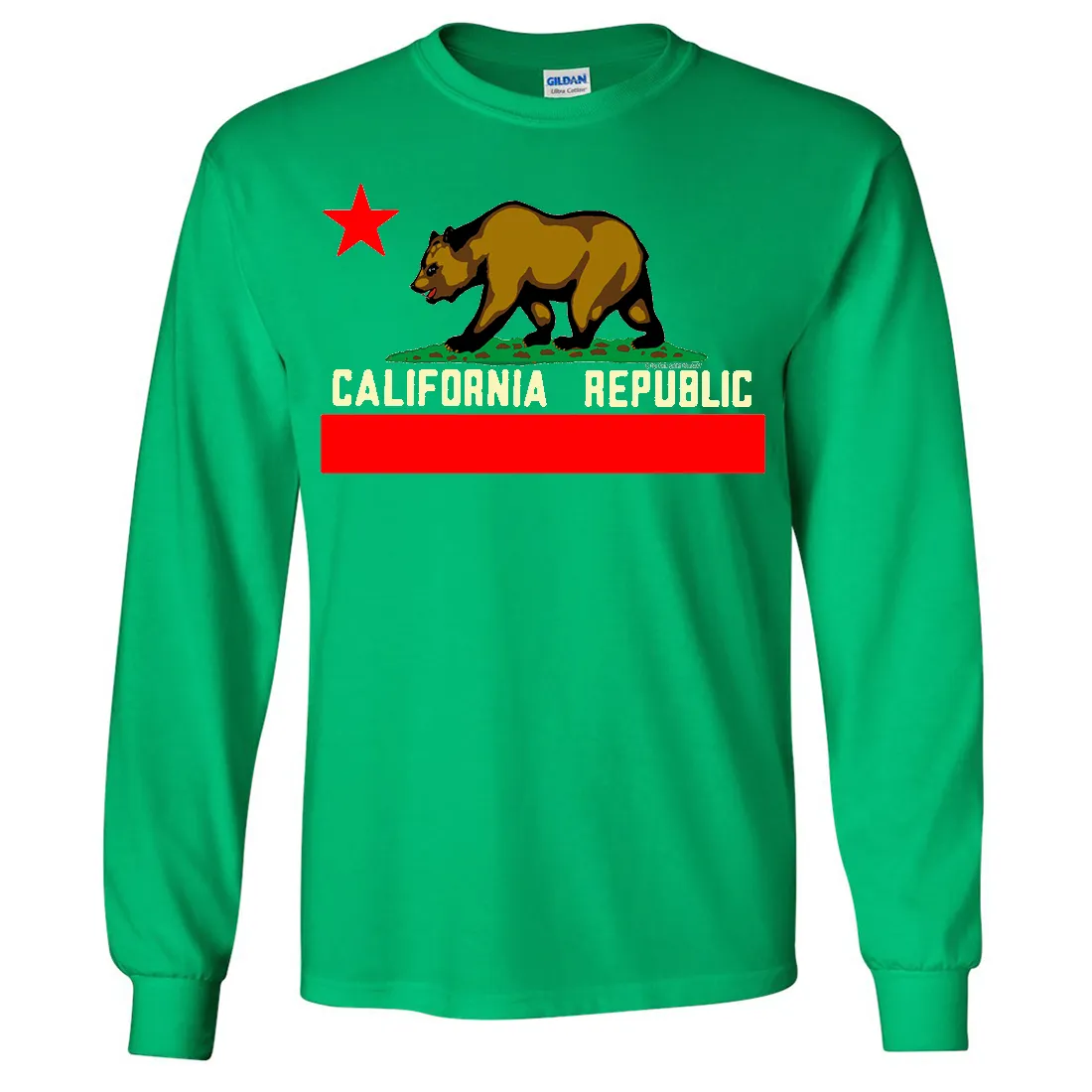 California State Flag Borderless Long Sleeve Shirt