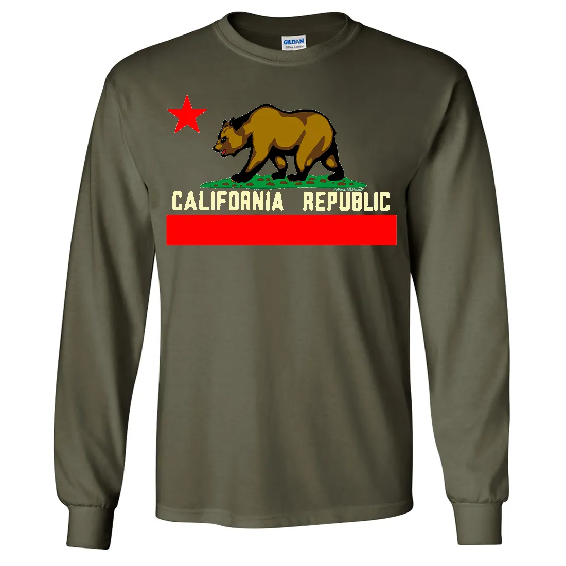 California State Flag Borderless Long Sleeve Shirt
