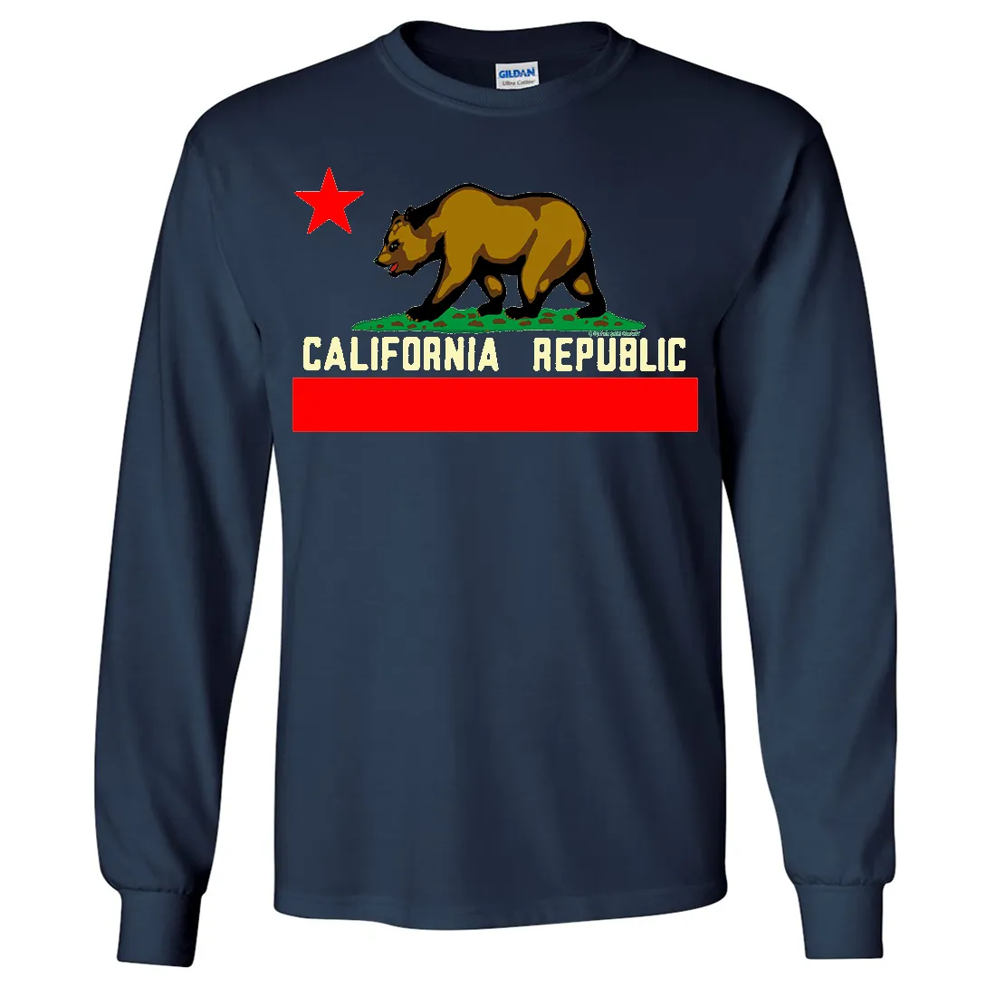 California State Flag Borderless Long Sleeve Shirt
