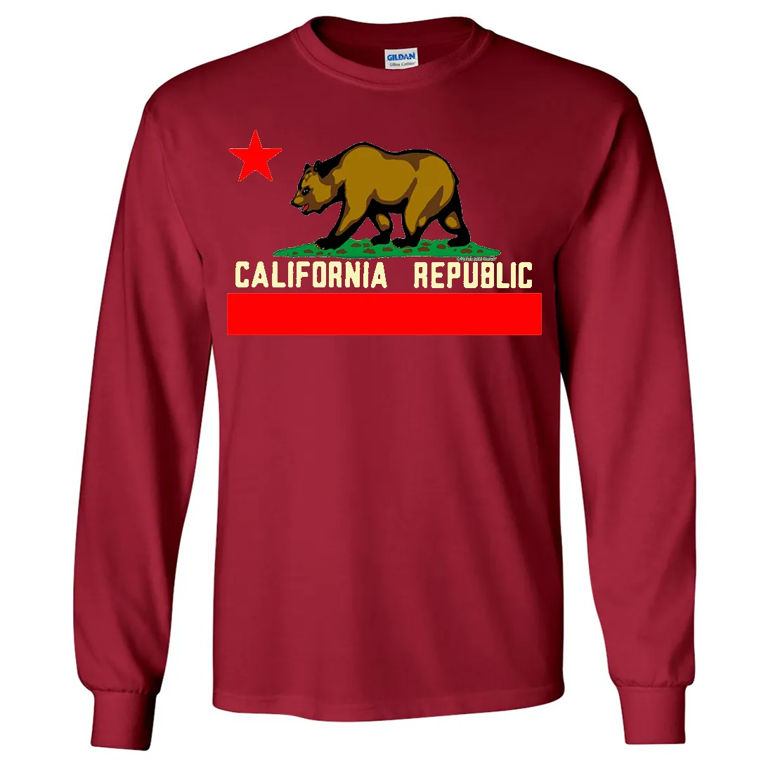 California State Flag Borderless Long Sleeve Shirt