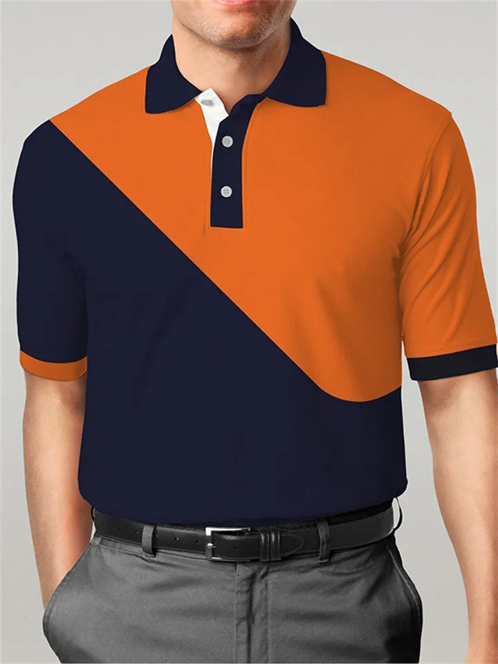 Casual Personality Men's Large Size Contrast Color Lapel Shirt