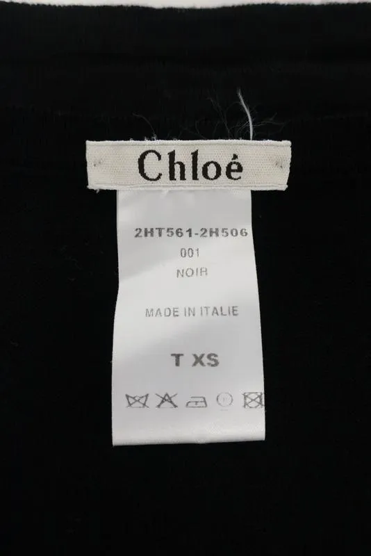 Chloe Tank Top Black Beaded Wool Knit Size Extra Small