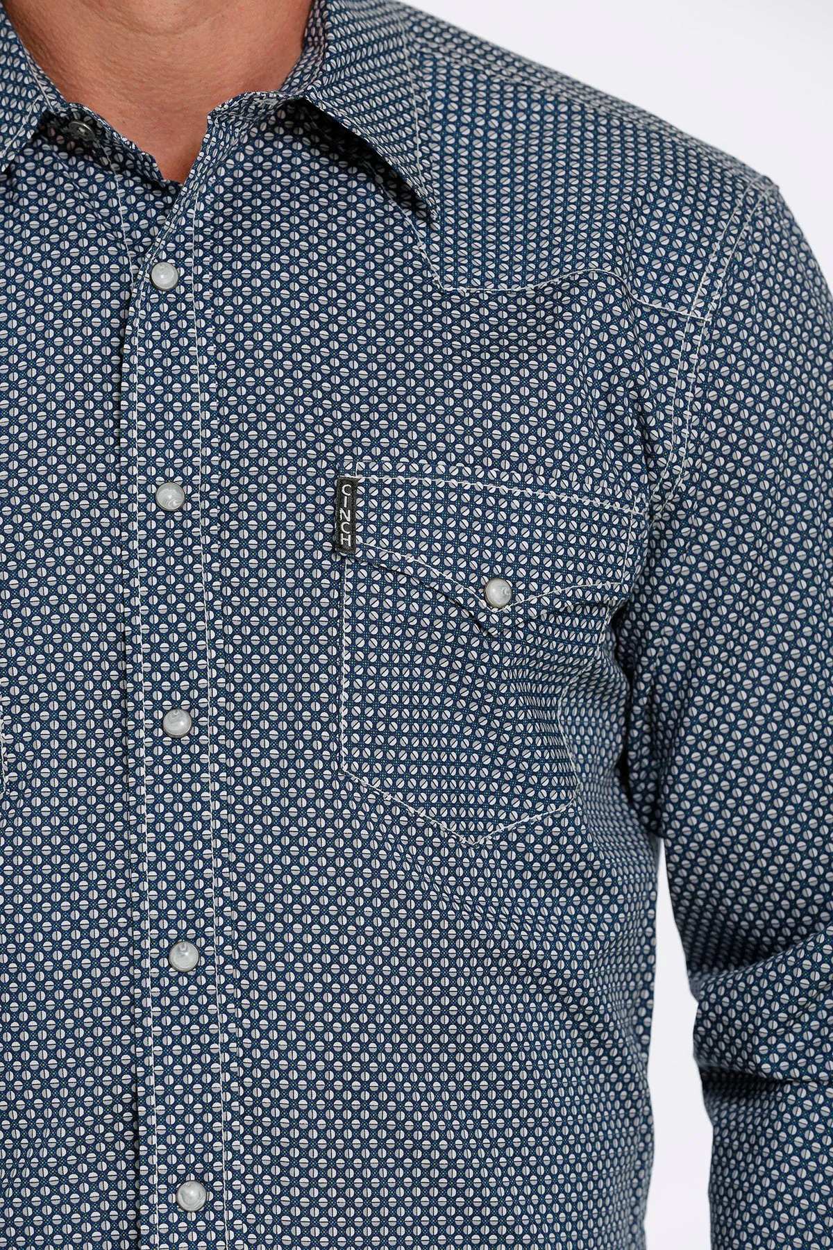 Cinch Men's Blue Modern Fit Snap Western Shirt