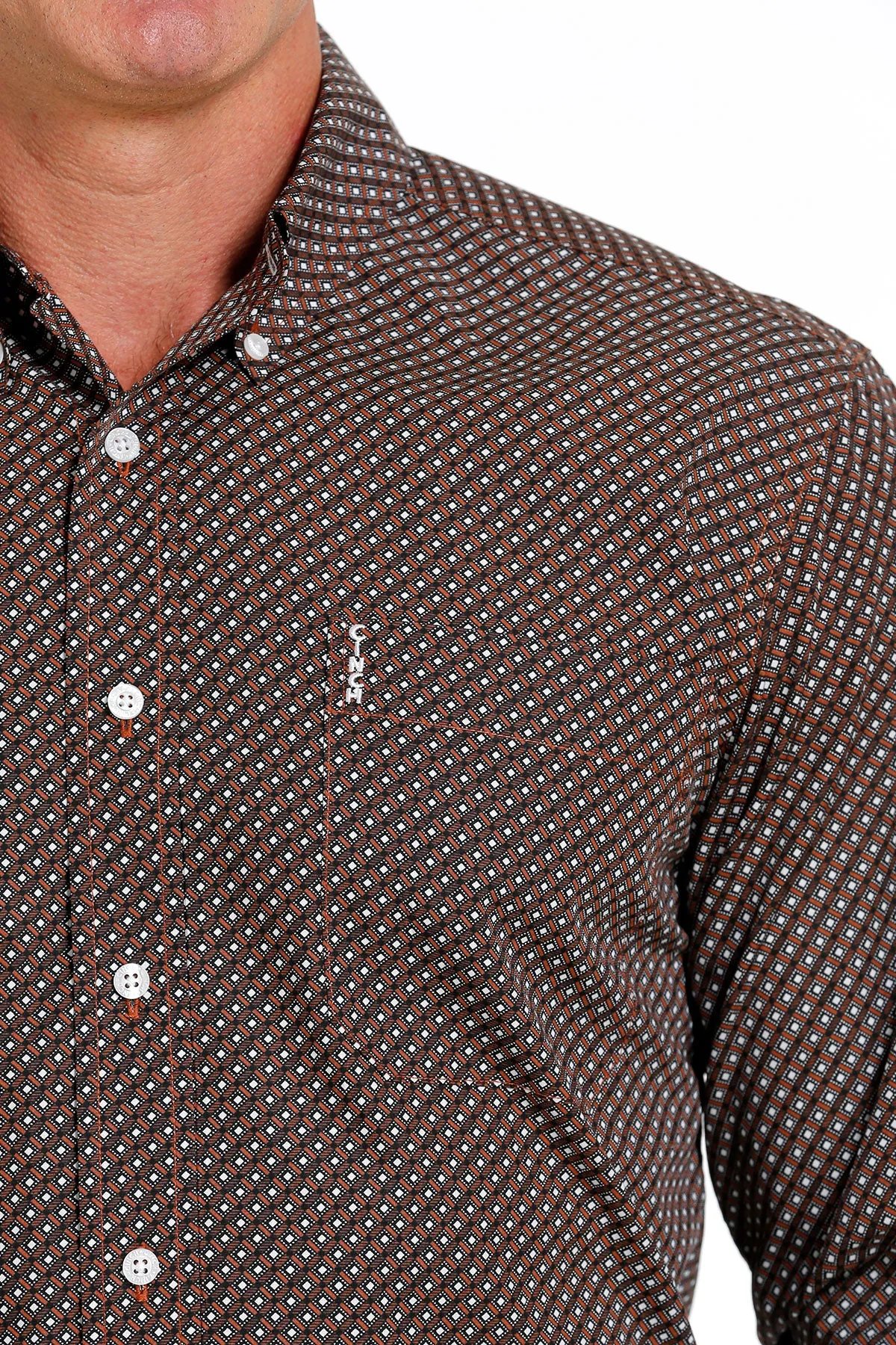 Cinch Men's Brown Print Modern Western Shirt