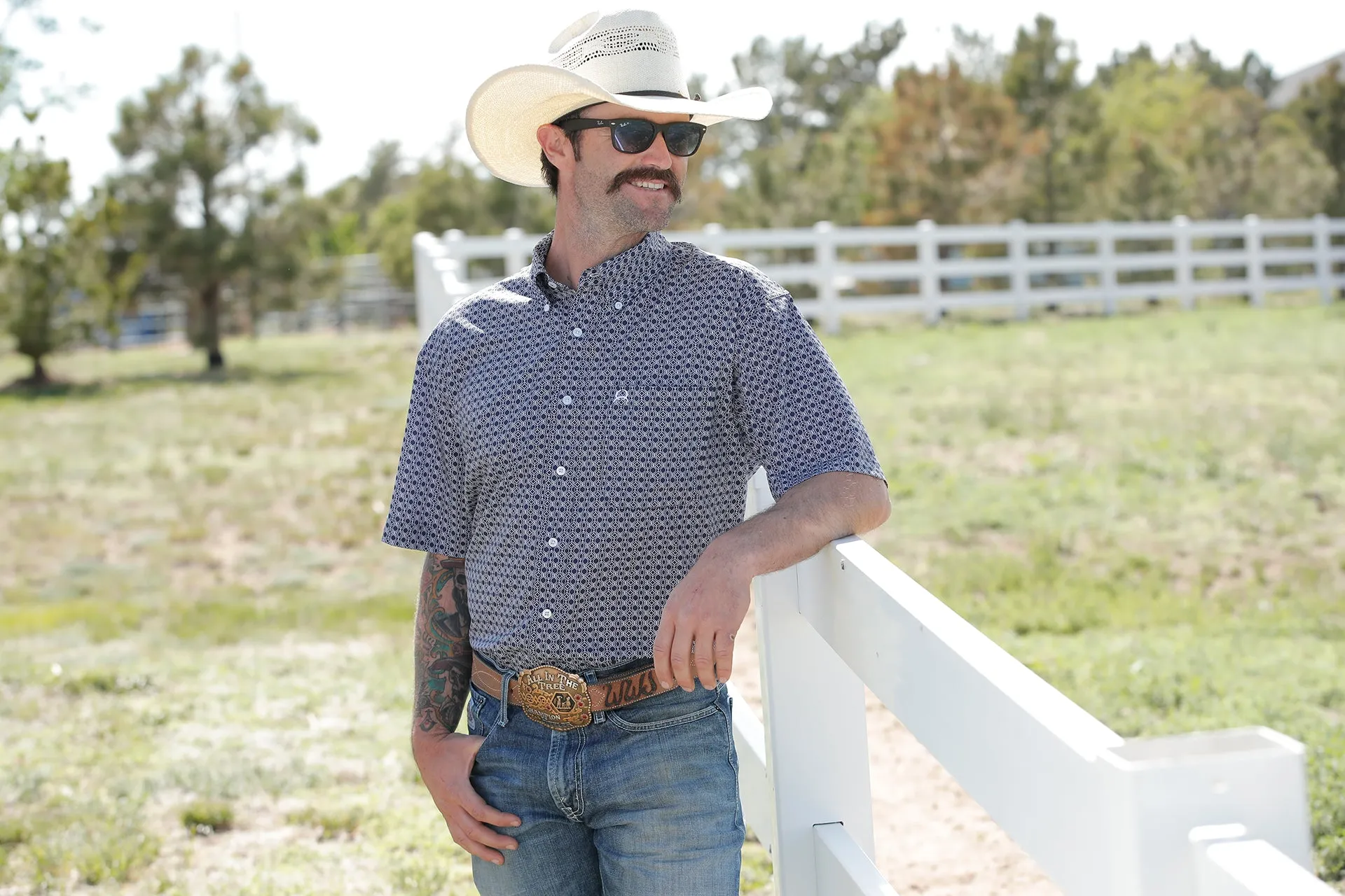 CINCH MENS PRINT NAVY ARENAFLEX