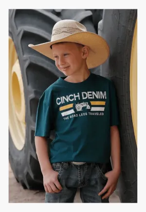 Cinch Tee Boys Logo Green