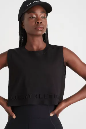 Cropped Embossed Signature Logo Tank 106