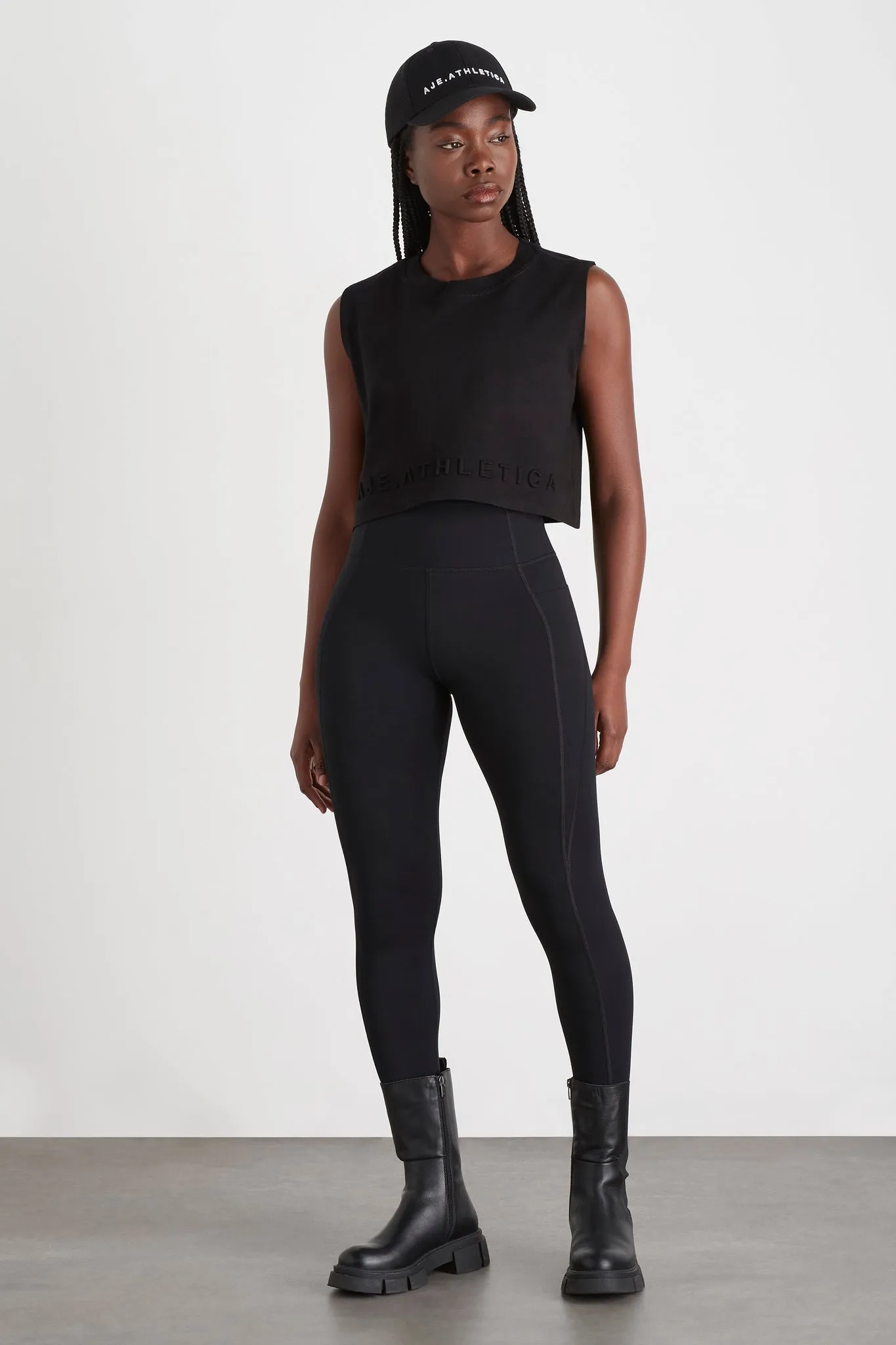 Cropped Embossed Signature Logo Tank 106
