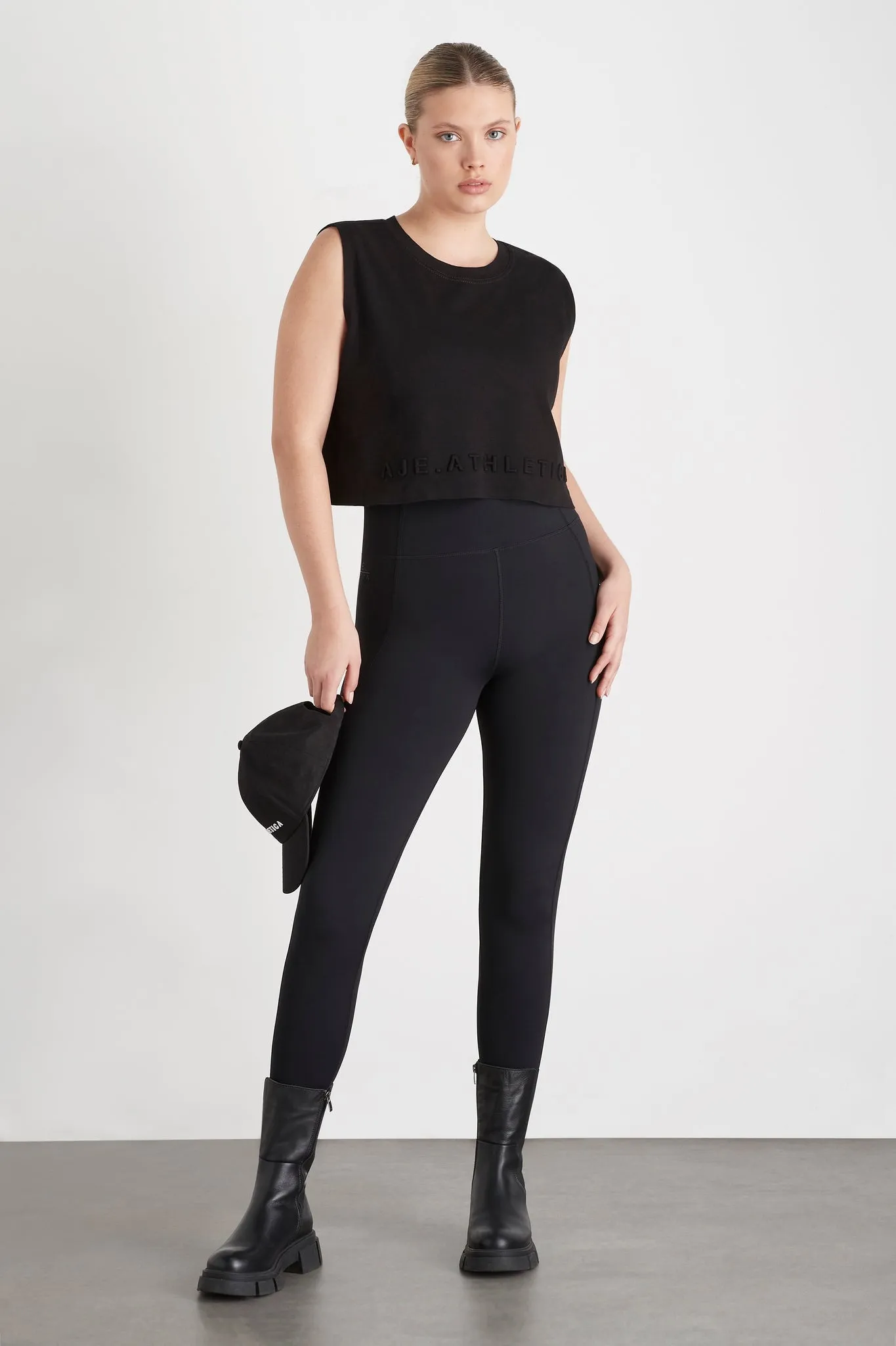 Cropped Embossed Signature Logo Tank 106