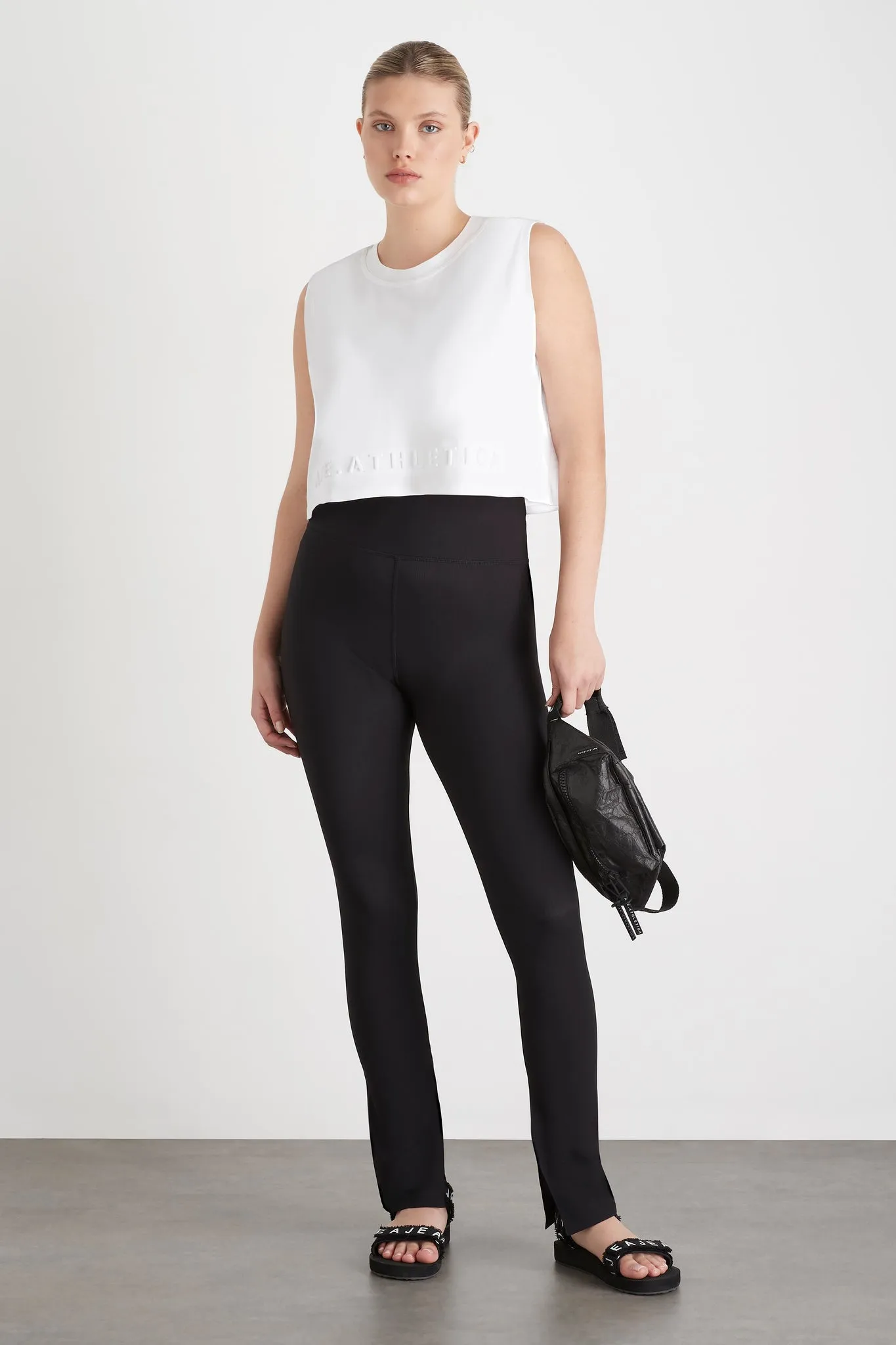 Cropped Embossed Signature Logo Tank 106
