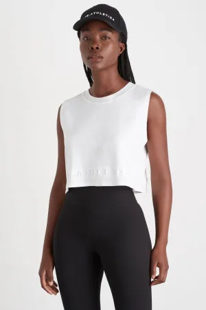 Cropped Embossed Signature Logo Tank 106