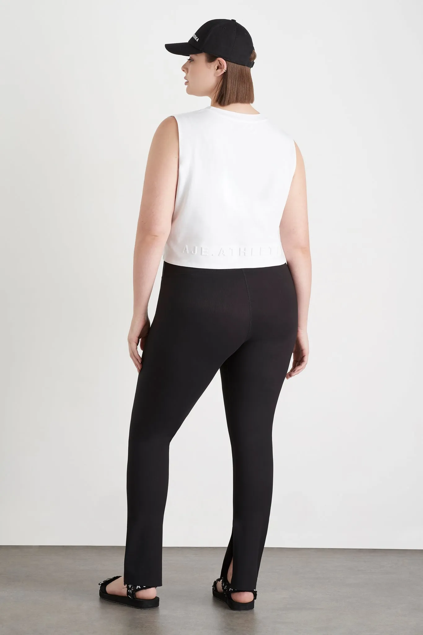 Cropped Embossed Signature Logo Tank 106
