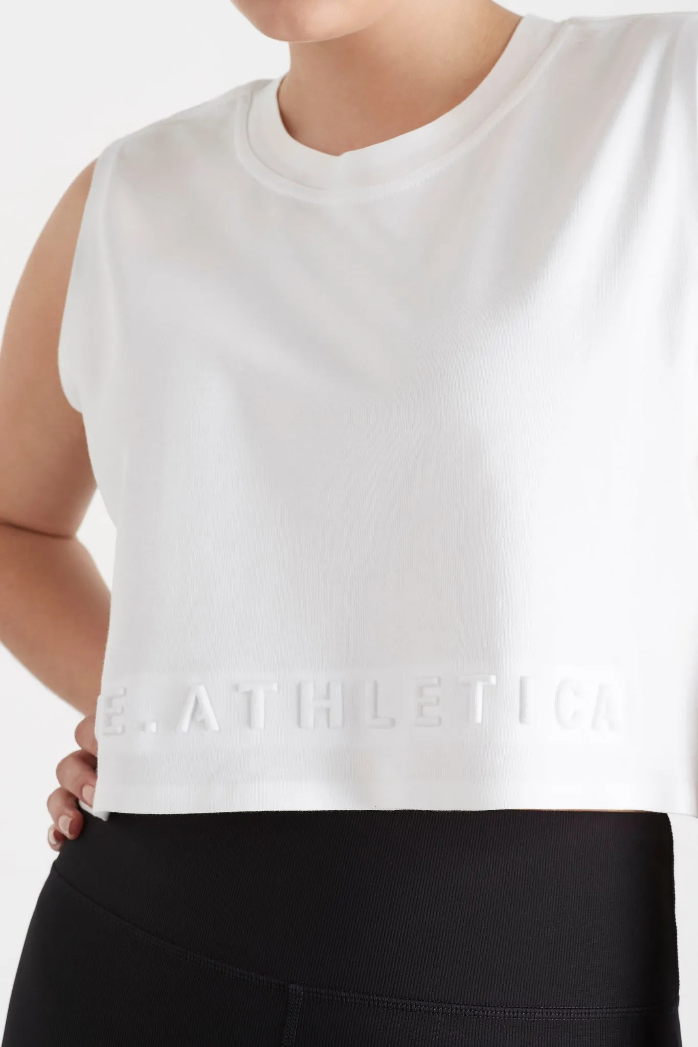 Cropped Embossed Signature Logo Tank 106