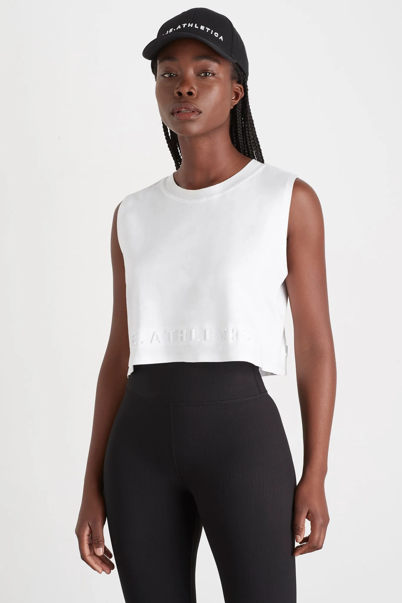 Cropped Embossed Signature Logo Tank 106