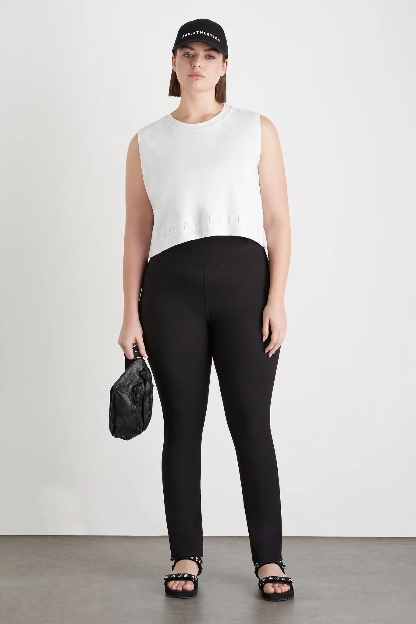 Cropped Embossed Signature Logo Tank 106