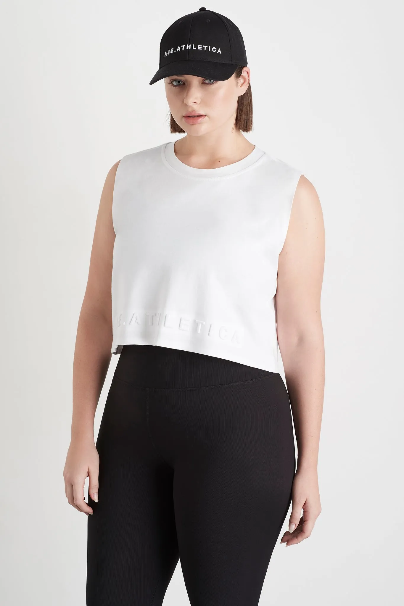 Cropped Embossed Signature Logo Tank 106