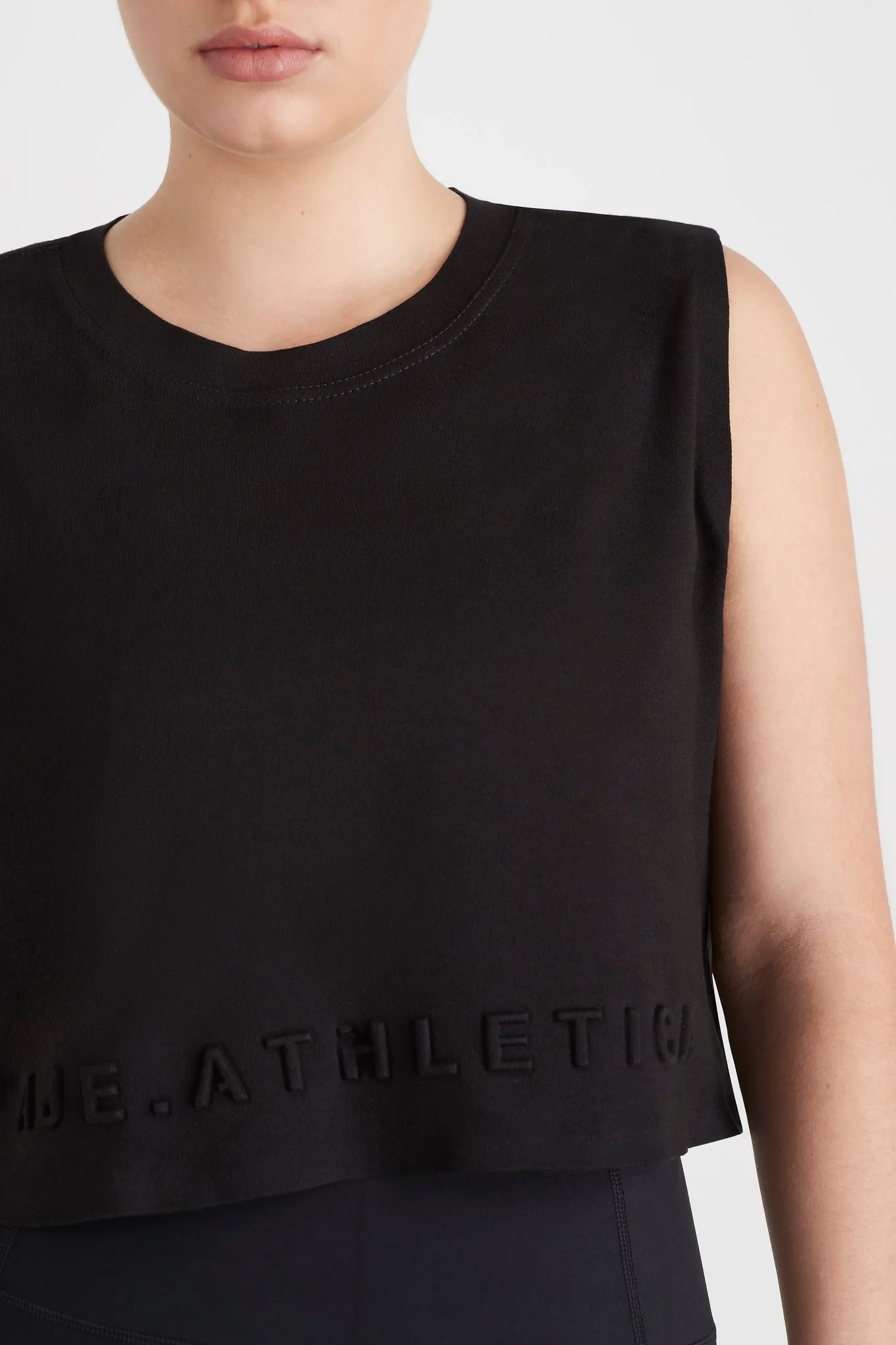 Cropped Embossed Signature Logo Tank 106