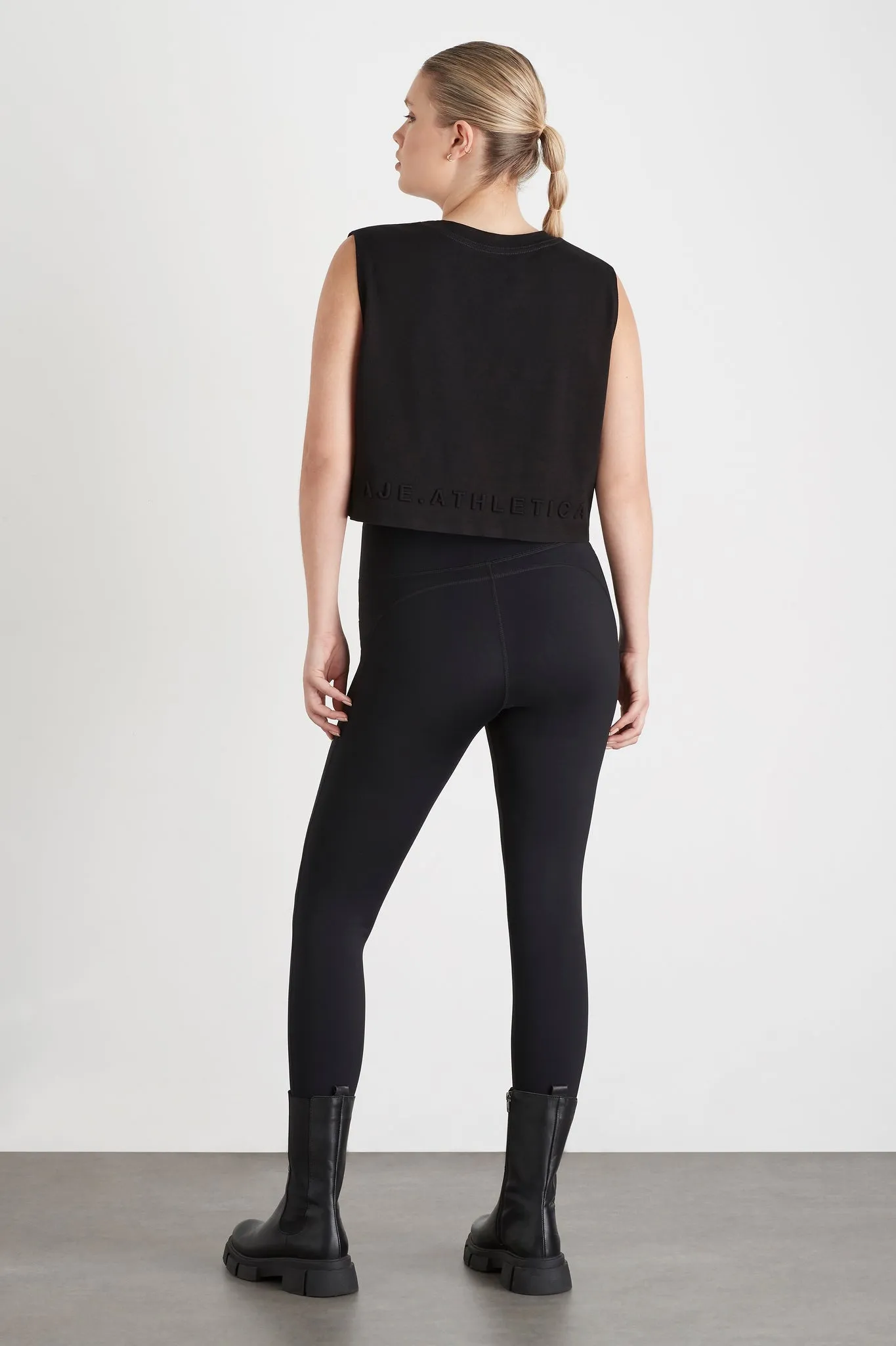 Cropped Embossed Signature Logo Tank 106