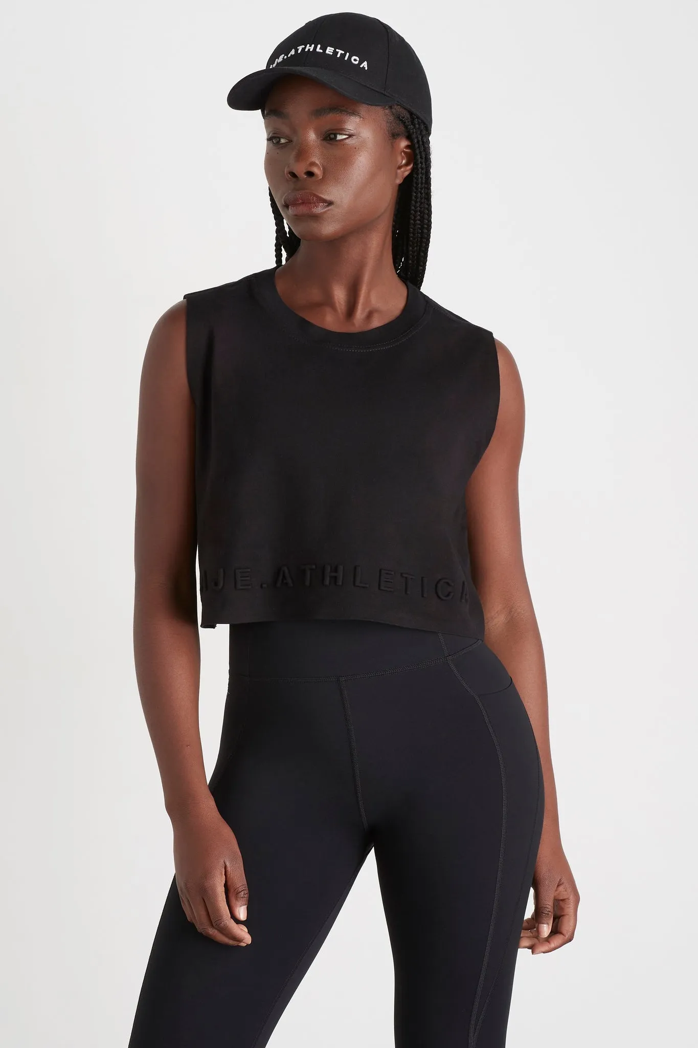 Cropped Embossed Signature Logo Tank 106