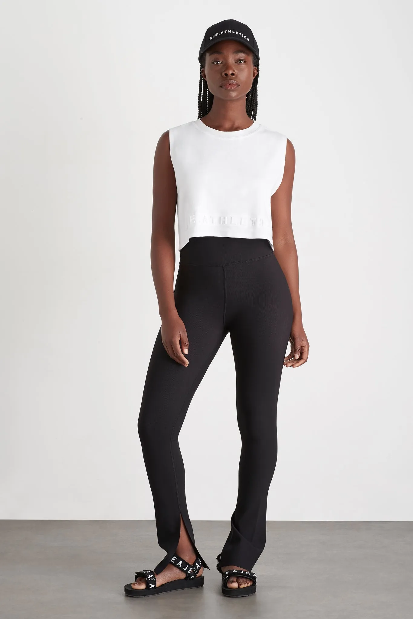 Cropped Embossed Signature Logo Tank 106