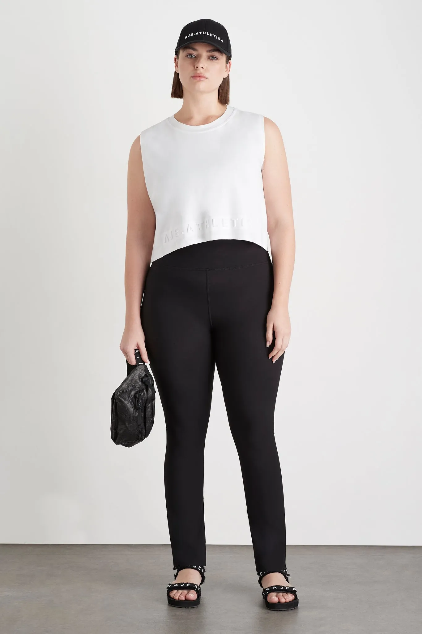 Cropped Embossed Signature Logo Tank 106