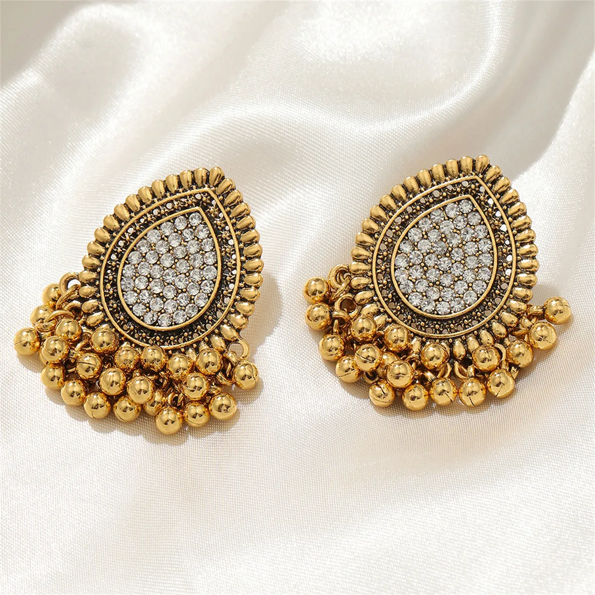 Cubic Zirconia & 18K Gold-Plated Hola Bead Tassel Drop Earrings