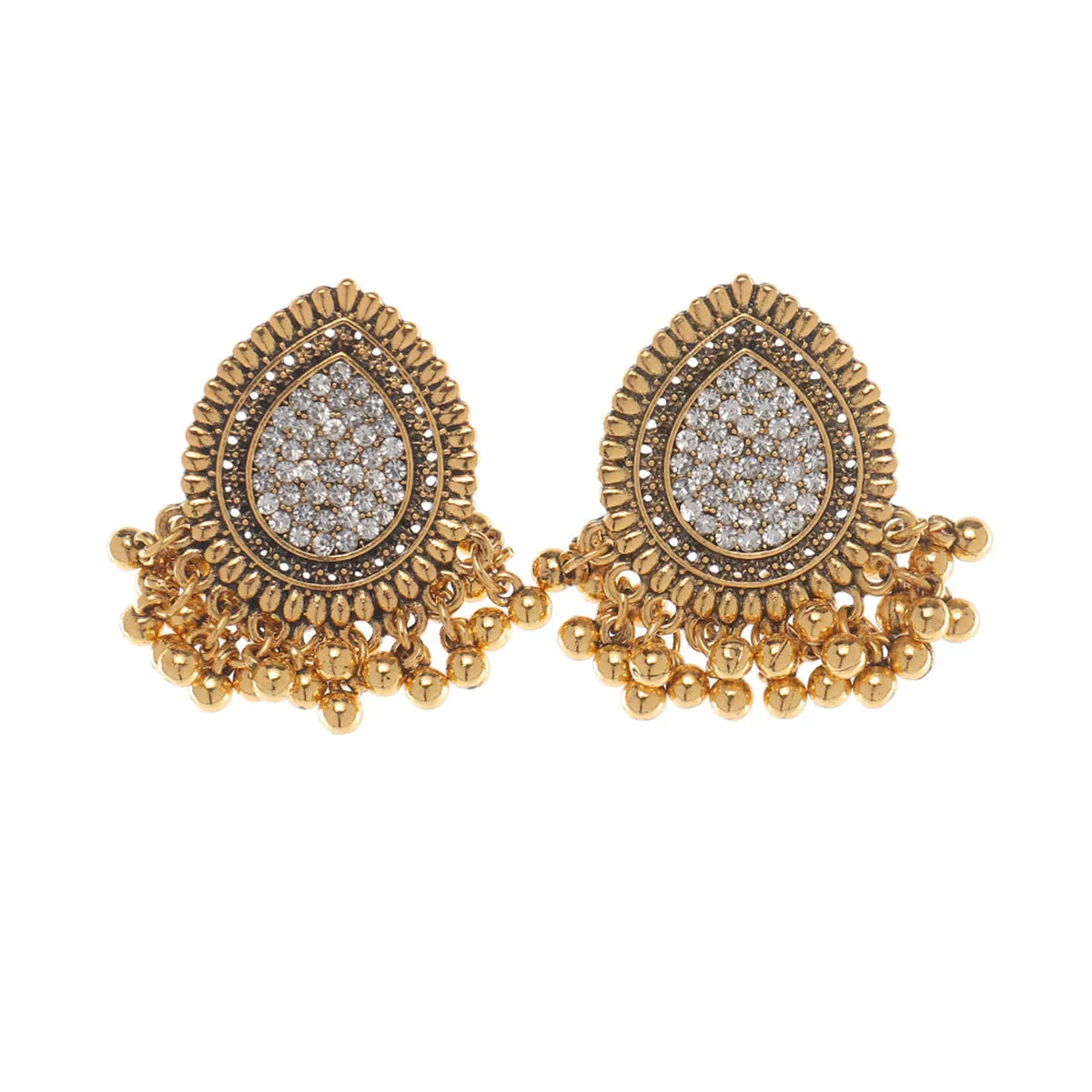 Cubic Zirconia & 18K Gold-Plated Hola Bead Tassel Drop Earrings